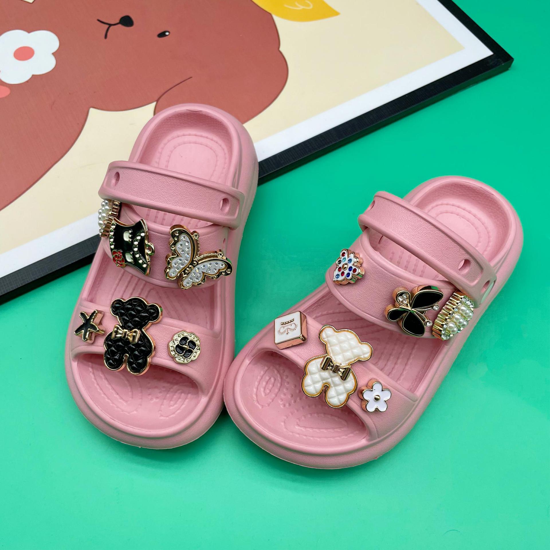 Wholesale Children's Cute Cartoon Black and White Bear Sandals